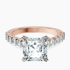 10kt Rose Gold Austria Cathedral Lab Diamond Ring front image