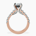 10kt Rose Gold Austria Cathedral Lab Diamond Ring side right image one