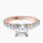 14kt Rose Gold Austria Cathedral Lab Diamond Ring front image