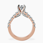 14kt Rose Gold Austria Cathedral Lab Diamond Ring side right image one