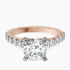 14ct Rose Gold Austria Cathedral Lab Diamond Ring front image