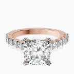 14kt Rose Gold Austria Cathedral Lab Diamond Ring front image