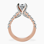 14kt Rose Gold Austria Cathedral Lab Diamond Ring side right image one