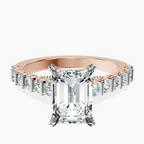 14ct Rose Gold Austria Cathedral Lab Diamond Ring front image