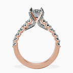 14ct Rose Gold Austria Cathedral Lab Diamond Ring side right image one