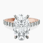 18kt Rose Gold Austria Cathedral Lab Diamond Ring front image