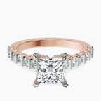 14kt Rose Gold Austria Cathedral Lab Diamond Ring front image