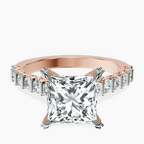 14kt Rose Gold Austria Cathedral Lab Diamond Ring front image