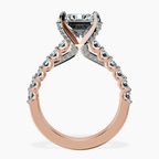 14kt Rose Gold Austria Cathedral Lab Diamond Ring side right image one