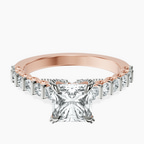 14kt Rose Gold Austria Cathedral Lab Diamond Ring front image