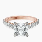 14ct Rose Gold Austria Cathedral Lab Diamond Ring front image
