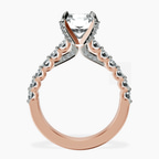 10kt Rose Gold Austria Cathedral Lab Diamond Ring side right image one