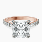 14kt Rose Gold Austria Cathedral Lab Diamond Ring front image