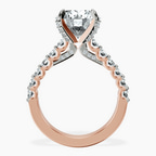 18kt Rose Gold Austria Cathedral Lab Diamond Ring side right image one