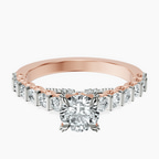 18kt Rose Gold Austria Cathedral Lab Diamond Ring front image