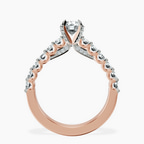 18kt Rose Gold Austria Cathedral Lab Diamond Ring side right image one