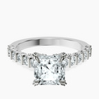 Platinum Austria Cathedral Lab Diamond Ring front image