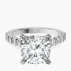 Platinum Austria Cathedral Lab Diamond Ring front image