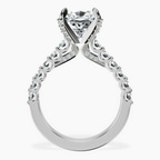 Platinum Austria Cathedral Lab Diamond Ring side right image one