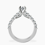 Platinum Austria Cathedral Lab Diamond Ring side right image one