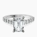 Platinum Austria Cathedral Lab Diamond Ring front image