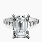 Platinum Austria Cathedral Lab Diamond Ring front image