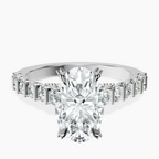 Platinum Austria Cathedral Lab Diamond Ring front image