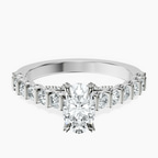 Platinum Austria Cathedral Lab Diamond Ring front image