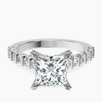 Platinum Austria Cathedral Lab Diamond Ring front image