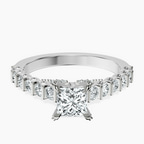Platinum Austria Cathedral Lab Diamond Ring front image