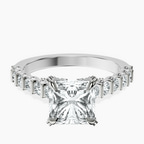 Platinum Austria Cathedral Lab Diamond Ring front image