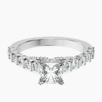 Platinum Austria Cathedral Lab Diamond Ring front image
