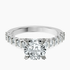 Platinum Austria Cathedral Lab Diamond Ring front image