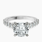 Platinum Austria Cathedral Lab Diamond Ring front image