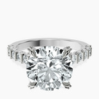 Platinum Austria Cathedral Lab Diamond Ring front image