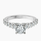 Platinum Austria Cathedral Lab Diamond Ring front image