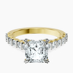 18ct Yellow Gold Austria Cathedral Lab Diamond Ring front image