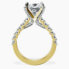 18kt Yellow Gold Austria Cathedral Lab Diamond Ring side right image one