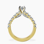 10kt Yellow Gold Austria Cathedral Lab Diamond Ring side right image one