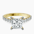 18ct Yellow Gold Austria Cathedral Lab Diamond Ring front image