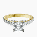 18kt Yellow Gold Austria Cathedral Lab Diamond Ring front image