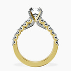 18kt Yellow Gold Austria Cathedral Lab Diamond Ring side right image one