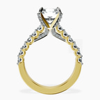 2.65 ct. radiant Austria Cathedral ring in 10kt yellow gold side right image one