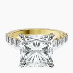 18kt Yellow Gold Austria Cathedral Lab Diamond Ring front image