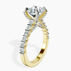 2.82 ct. round Austria Cathedral ring in 10kt yellow gold standing product image one