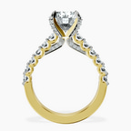 2.82 ct. round Austria Cathedral ring in 10kt yellow gold side right image one