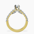 14kt Yellow Gold Austria Cathedral Lab Diamond Ring side right image one