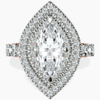 18kt Rose Gold Crowned Cresta Double Halo Lab Diamond Ring front image