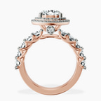9ct Rose Gold Crowned Cresta Double Halo Lab Diamond Ring side right image one