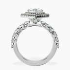 2.73 ct. marquise Crowned Cresta double halo ring in 14kt white gold side right image one